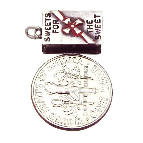 Vintage Sterling Silver Sweets for the Sweet Box of Chocolates Charm 1940s-1950s - Picture 4 of 4